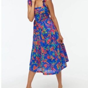 J. Crew Blue Floral Midi Dress